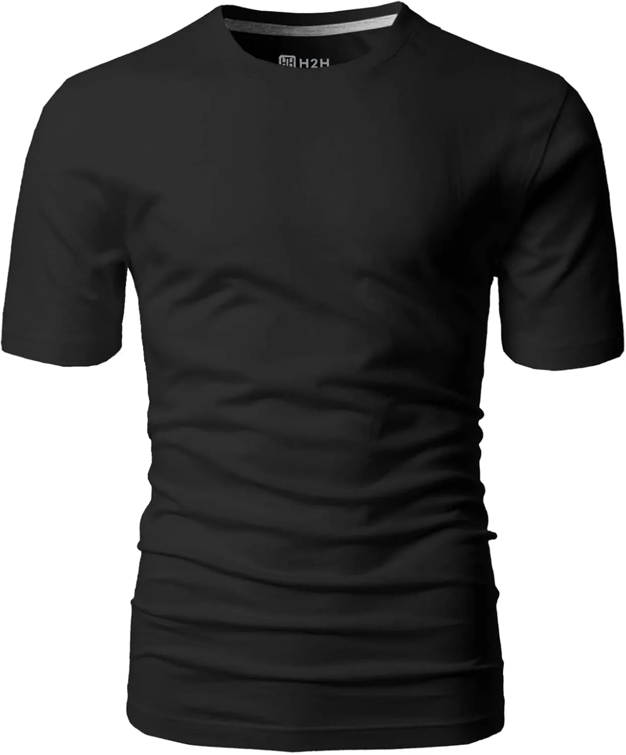 H2H Mens Casual Slim Fit Short Sleeve T-Shirts Soft Lightweight V-Neck/Crew-Neck Size XS to 3XL