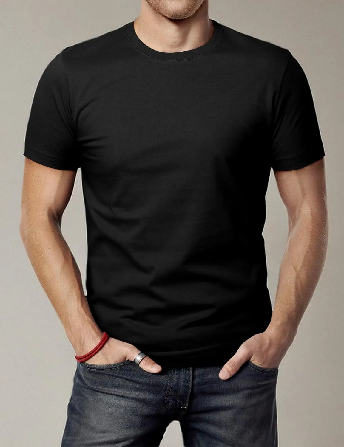 H2H Mens Casual Slim Fit Short Sleeve T-Shirts Soft Lightweight V-Neck/Crew-Neck Size XS to 3XL