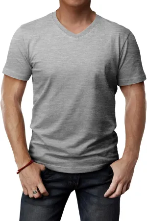 H2H Mens Casual Slim Fit Short Sleeve T-Shirts Soft Lightweight V-Neck/Crew-Neck Size XS to 3XL