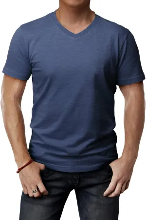 H2H Mens Casual Slim Fit Short Sleeve T-Shirts Soft Lightweight V-Neck/Crew-Neck Size XS to 3XL