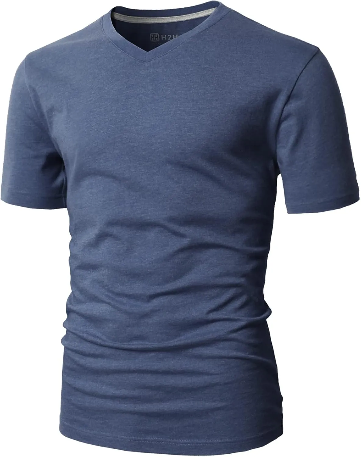 H2H Mens Casual Slim Fit Short Sleeve T-Shirts Soft Lightweight V-Neck/Crew-Neck Size XS to 3XL