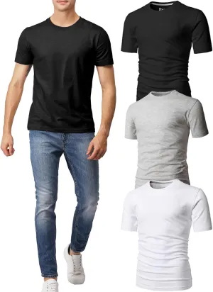 H2H Mens Slime Short Sleeve T-Shirts (V Neck/Crew Neck Multipack) Size XS to 3XL