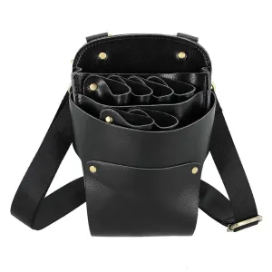 Hairdresser Scissors Bag, Leather Salon Barber Hairdressing Scissor Shears Holster Hair Stylist Tools Bag with Waist Shoulder Belt