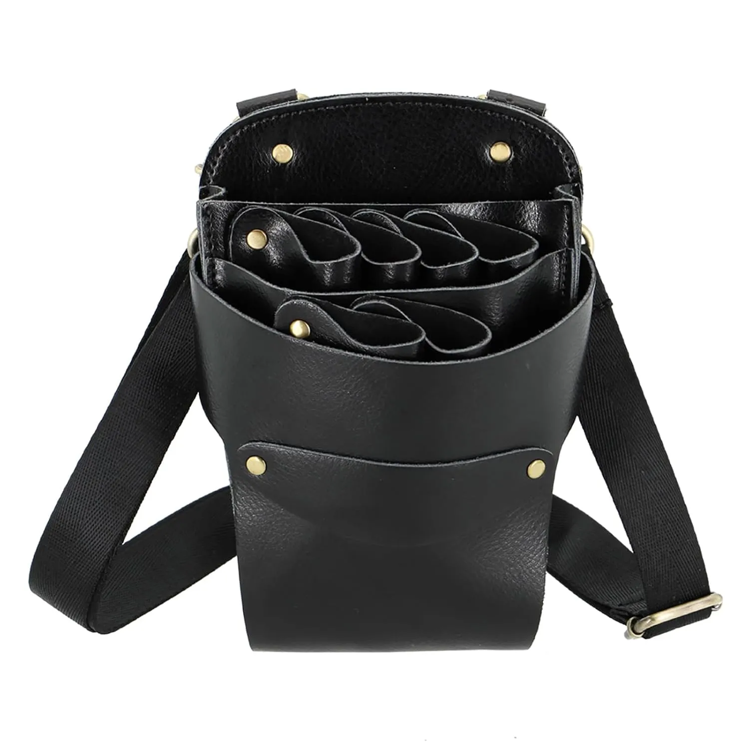 Hairdresser Scissors Bag, Leather Salon Barber Hairdressing Scissor Shears Holster Hair Stylist Tools Bag with Waist Shoulder Belt