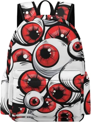 Halloween Scary Eyeball Travel Hiking Laptop Backpack for Men Women Camping Gym Backpacks Funny Casual Bag Gift, 42x30x15cm