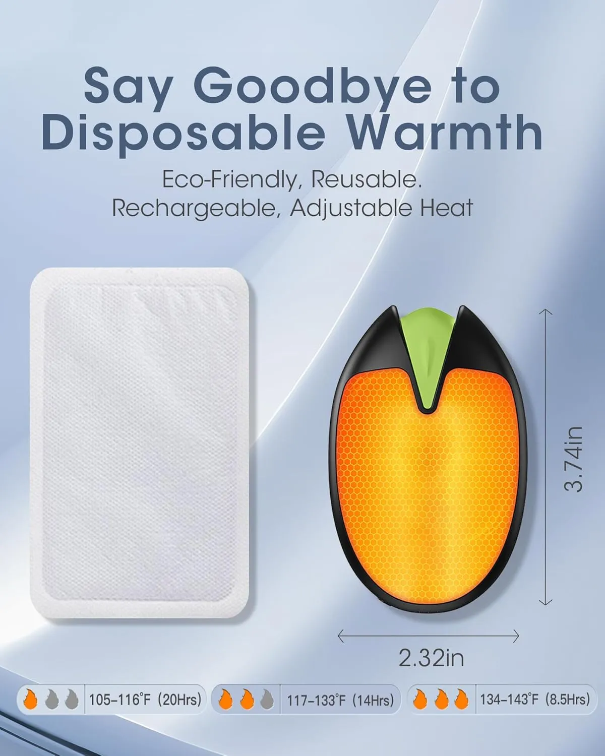 Hand Warmers Rechargeable, 2 Pack, 6000mAh Magnetic Electric Handwarmers, 20Hrs Long Heating USB Pocket Hand Warmers Gifts for Women Men, Fishing, Golf, Hunting, Camping
