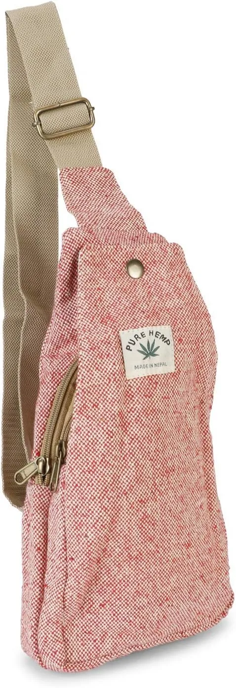 Hemp Sling Backpack- Hemp Cross body Bag- Hemp Shoulder Backpack Adjustable Strap for Men & Women