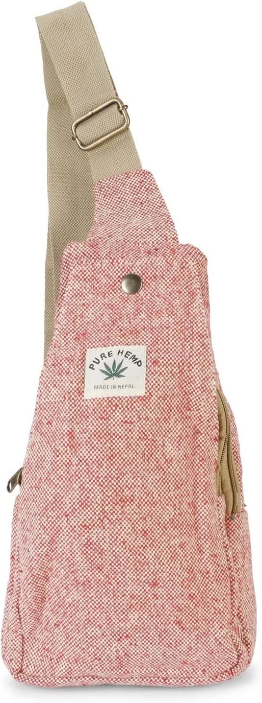 Hemp Sling Backpack- Hemp Cross body Bag- Hemp Shoulder Backpack Adjustable Strap for Men & Women