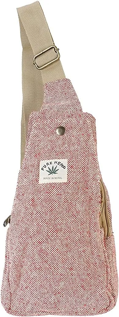 Hemp Sling Backpack- Hemp Cross body Bag- Hemp Shoulder Backpack Adjustable Strap for Men & Women