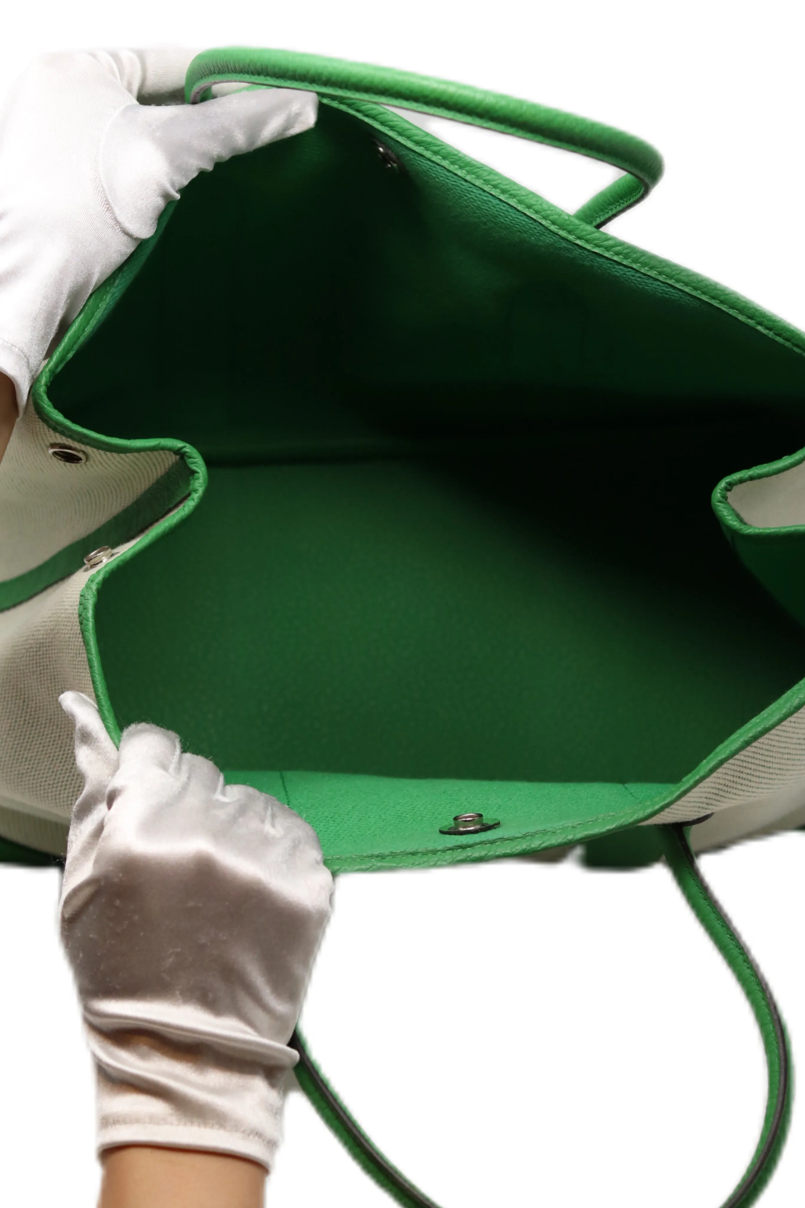 Hermes 2014 Canvas Garden Party 36 Green-Square R