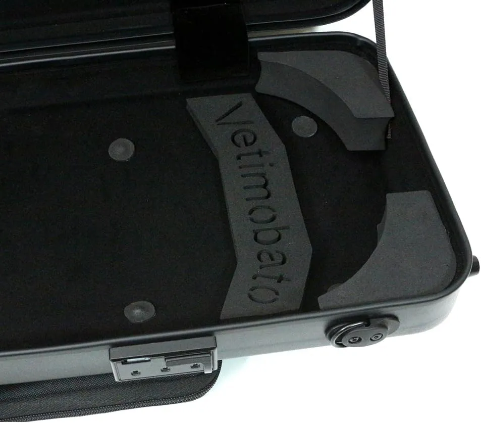 High Grade Violin Case 4/4 Full Size Carbon Fiber Violin Case Anti-Scratch Oblong Violin Box heet Removable Music Bag and 2 Adjustable Straps Strong Light Travel case (Black)