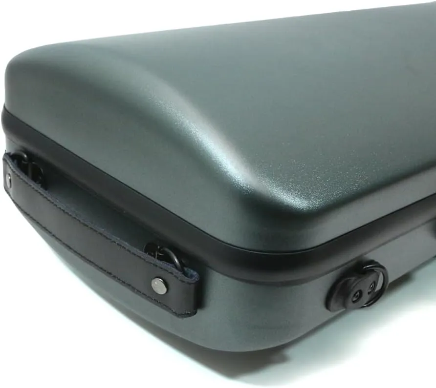 High Grade Violin Case 4/4 Full Size Carbon Fiber Violin Case Anti-Scratch Oblong Violin Box heet Removable Music Bag and 2 Adjustable Straps Strong Light Travel case (Blackish Green)