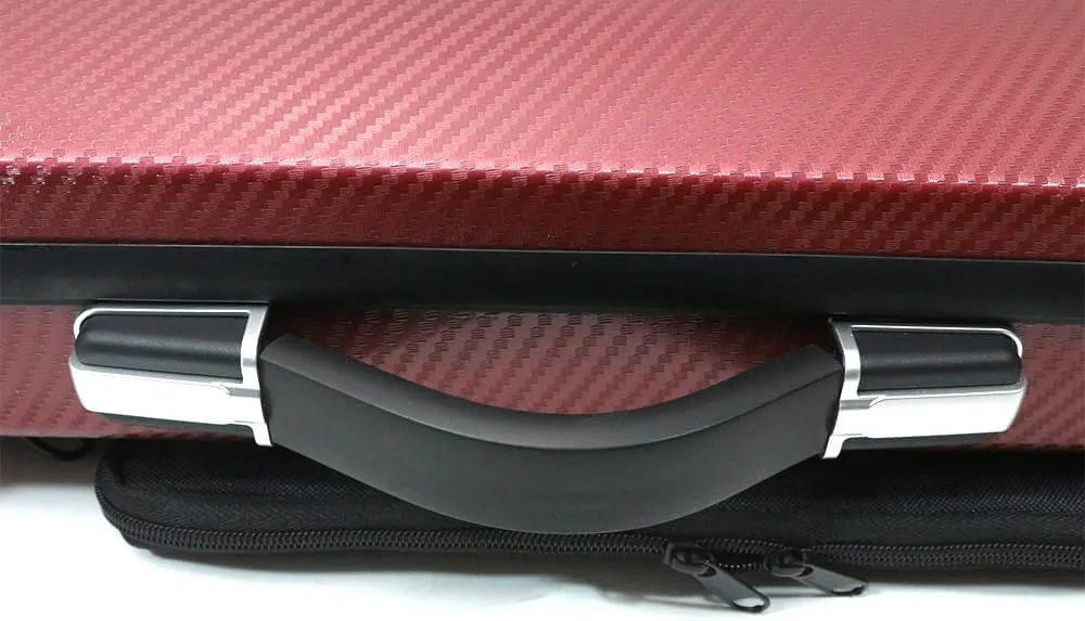High Grade Violin Case 4/4 Full Size Carbon Fiber Violin Case Anti-Scratch Oblong Violin Box heet Removable Music Bag and 2 Adjustable Straps Strong Light Travel case (Wine Red Braided)