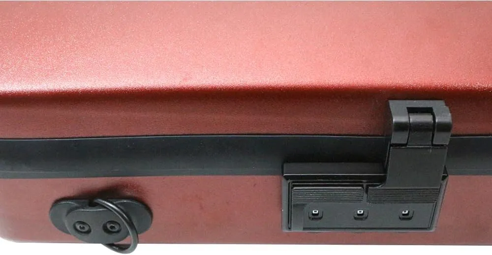High Grade Violin Case 4/4 Full Size Carbon Fiber Violin Case Anti-Scratch Oblong Violin Box heet Removable Music Bag and 2 Adjustable Straps Strong Light Travel case (Wine Red)