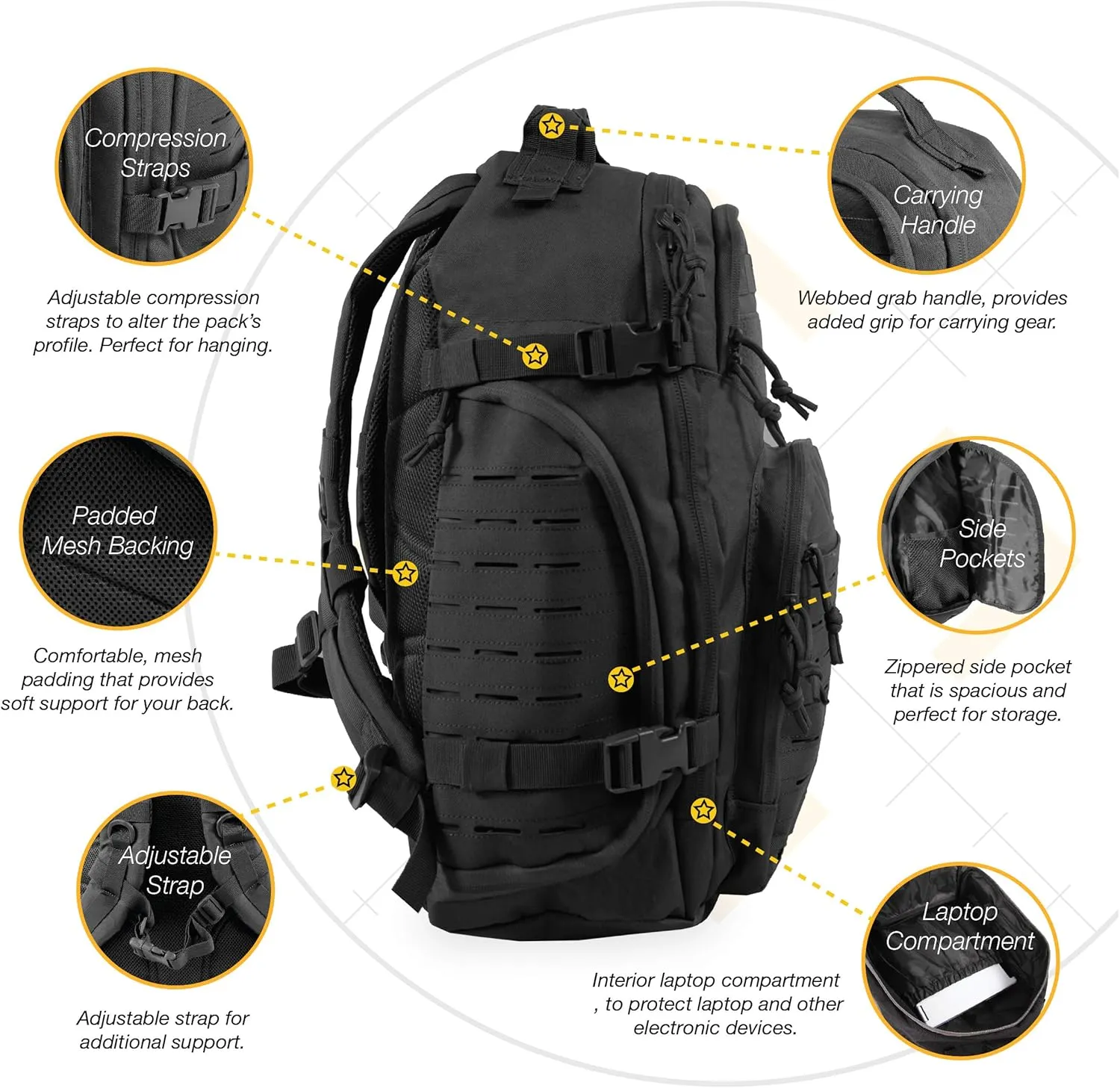 HIGHLAND TACTICAL Men's Roger, Black, 1 Size fits All