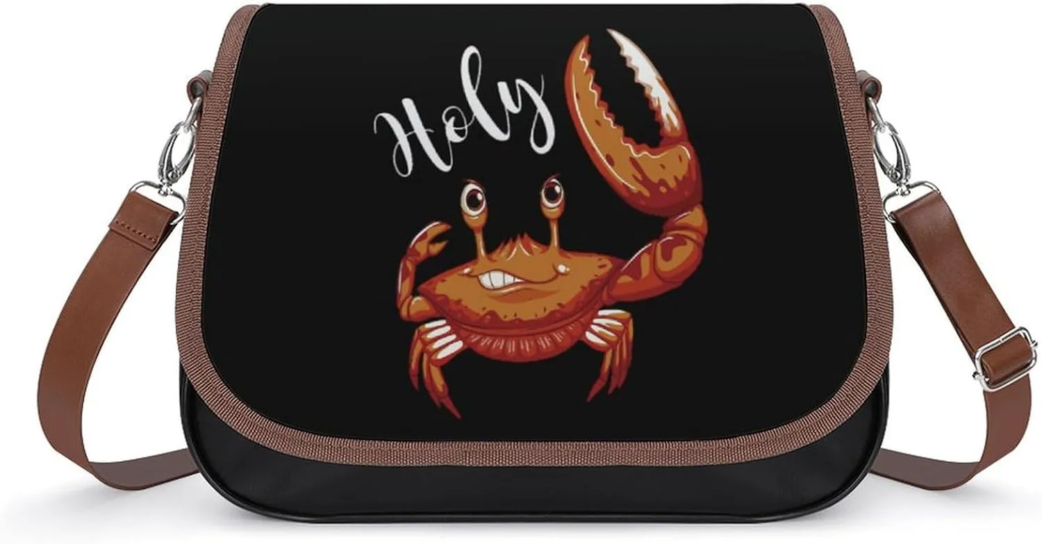 Holy Crab Classic Crossbody Bags Purses for Women Leather Shoulder Handbags with Adjustable Strap