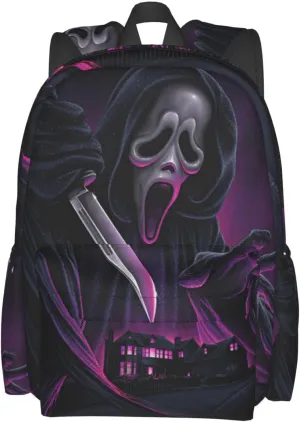 Horror Movie Scream Backpack Large Capacity Travel Daypack Outdoor Casual Backpacks, Black