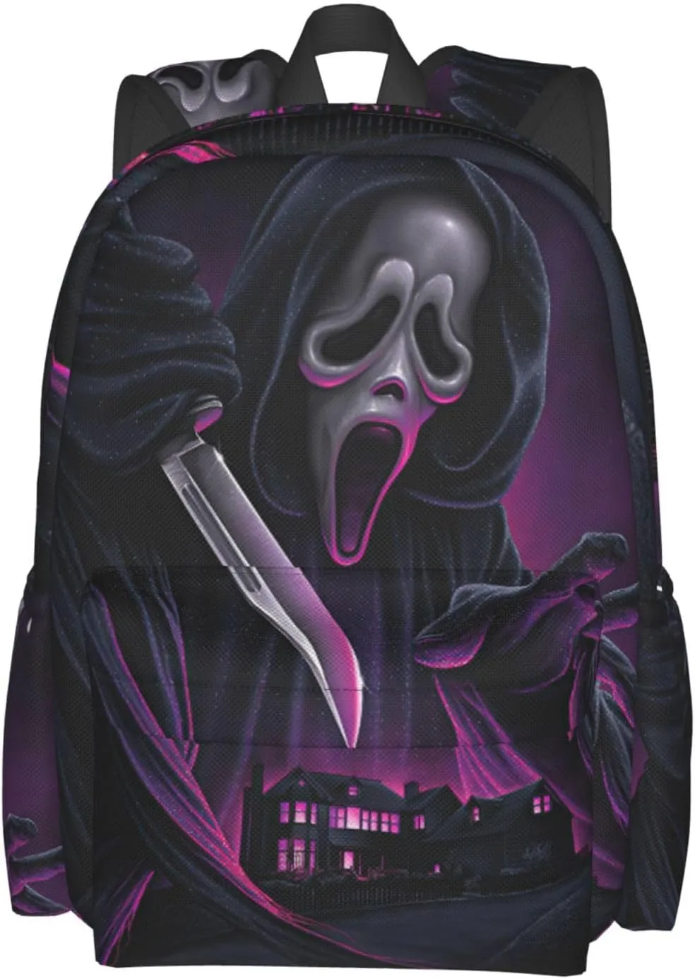 Horror Movie Scream Backpack Large Capacity Travel Daypack Outdoor Casual Backpacks, Black