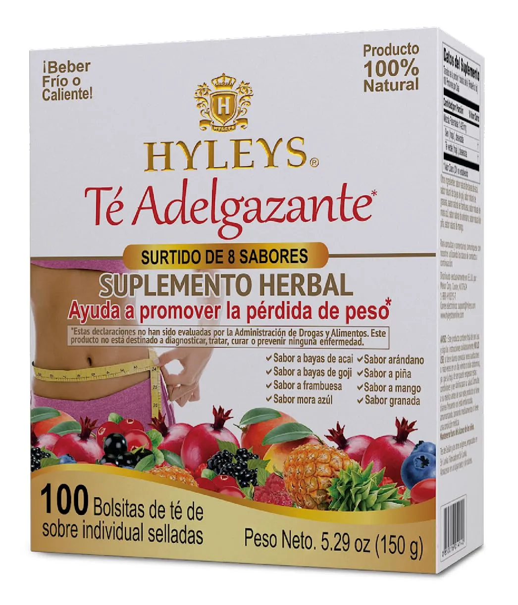 Hyleys Slim Tea 9 Flavor Assortment 100 Ct - Weight Loss Herbal Supplement Cleanse and Detox - 100 Tea Bags (1 Pack)
