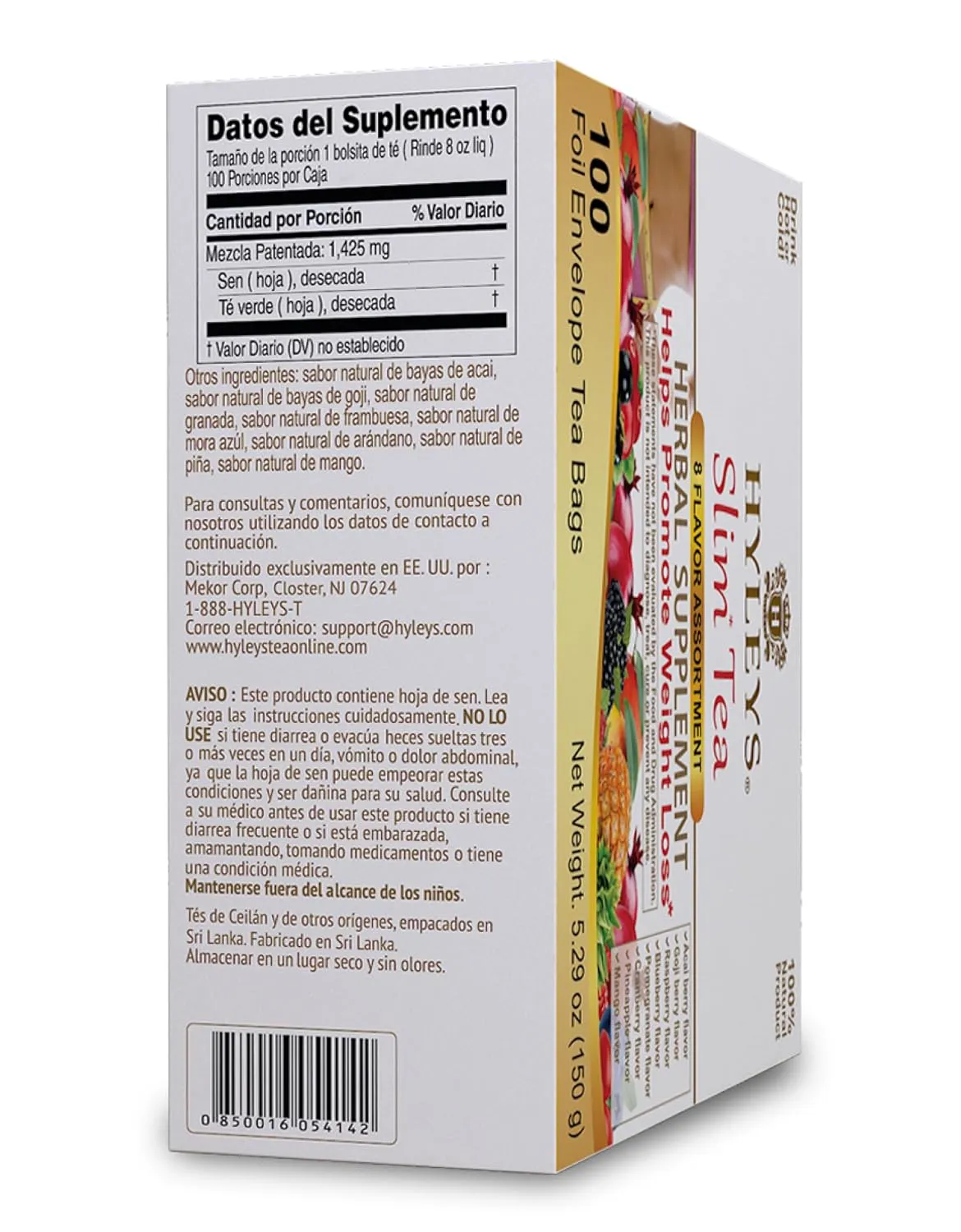 Hyleys Slim Tea 9 Flavor Assortment 100 Ct - Weight Loss Herbal Supplement Cleanse and Detox - 100 Tea Bags (1 Pack)