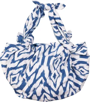 Indigo-Dyed Furoshiki Wrapping Cloth Grocery Eco Bag Modern Japanese Reusable Wrap Cotton 100%