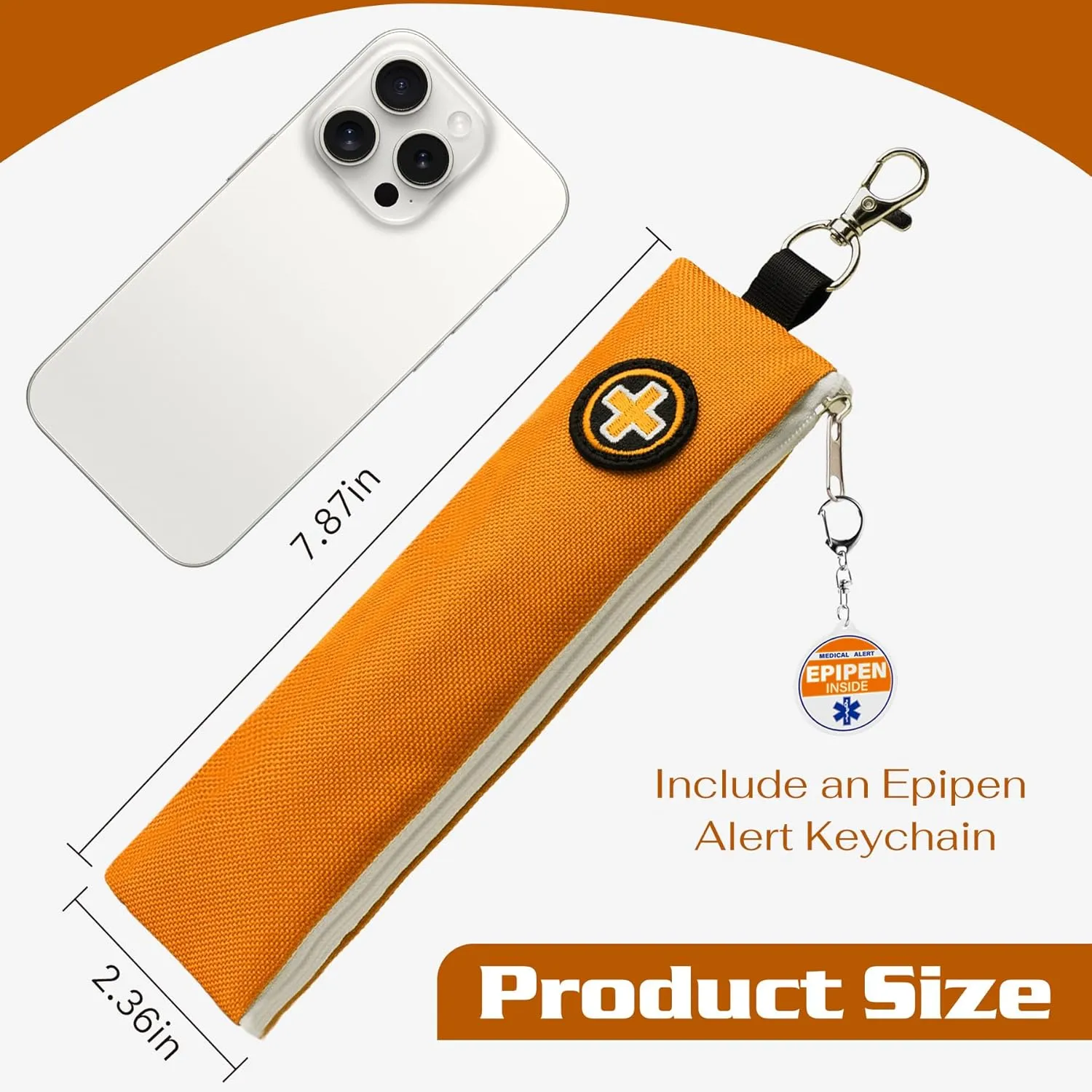 Insulated Epipen Carry Case, Slim Epi Pen Carrying Case for Allergy Medicine with Keychain Clip – Durable and Heat-Resistant EpiPen Holder for Kids and Adults, Travel Friendly