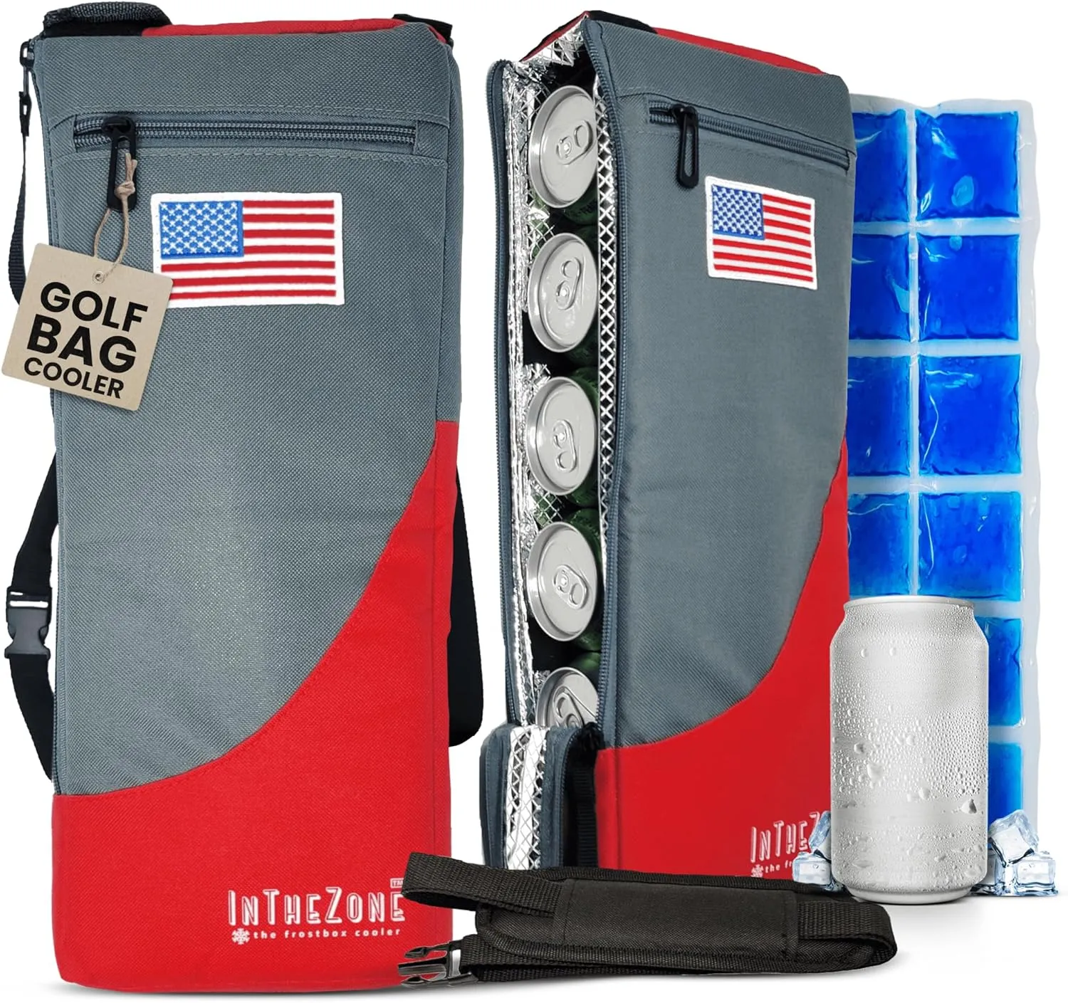 INTHEZONE Frostbox Golf Bag Cooler With Ice Pack, Accessories for Men, Insulated Sleeve, Great Gifts
