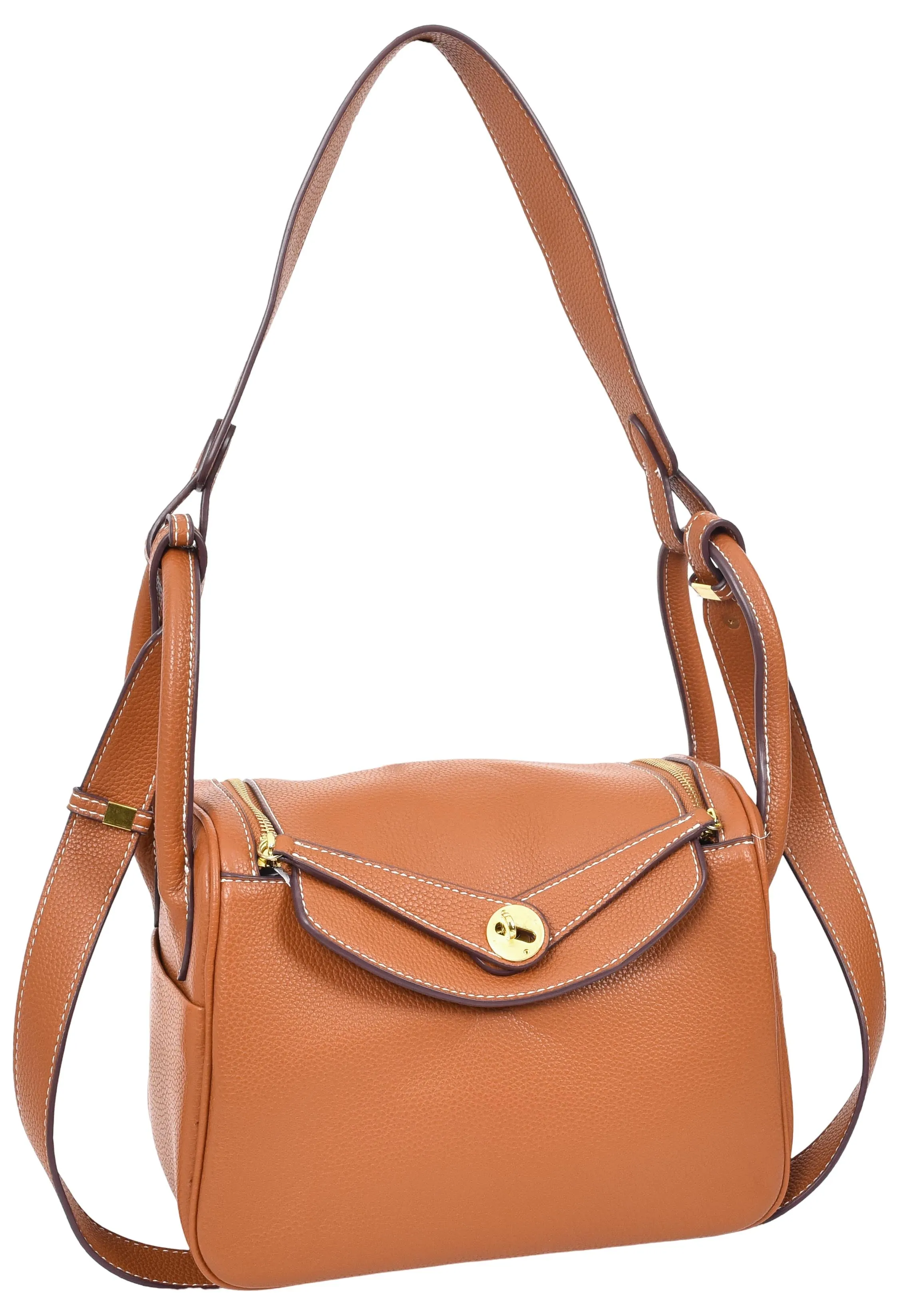 Iqaluit Women's Faux Leather Large Shoulder Strap Bag Brown