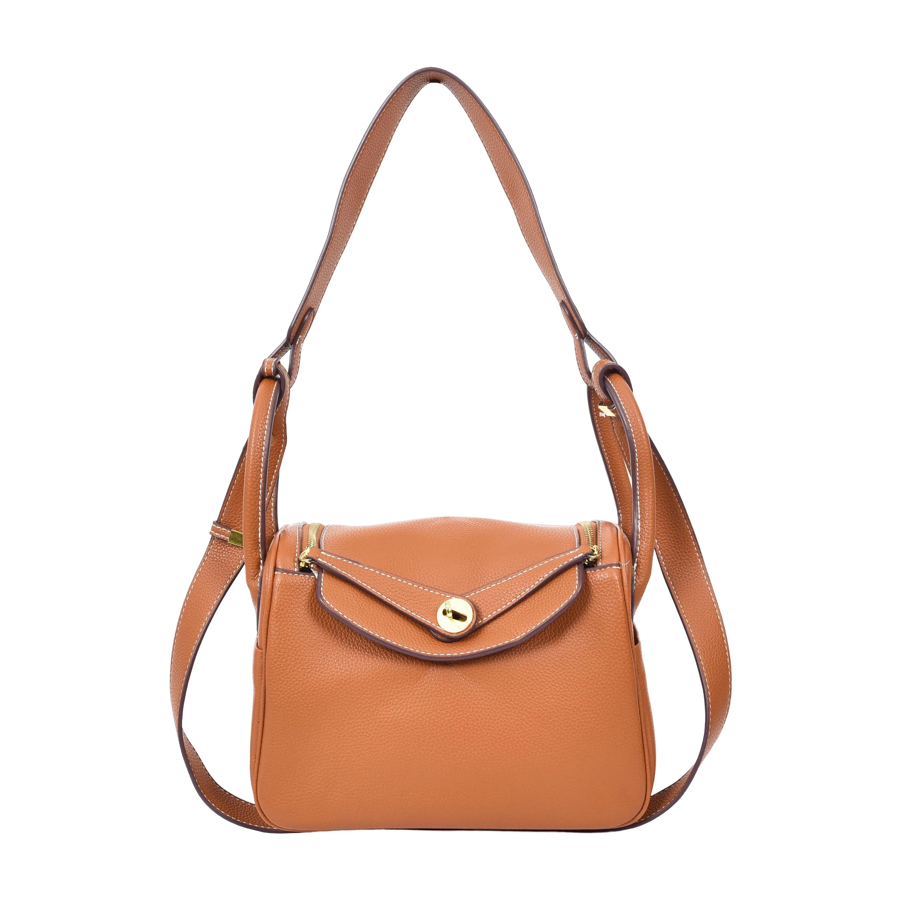 Iqaluit Women's Faux Leather Large Shoulder Strap Bag Brown
