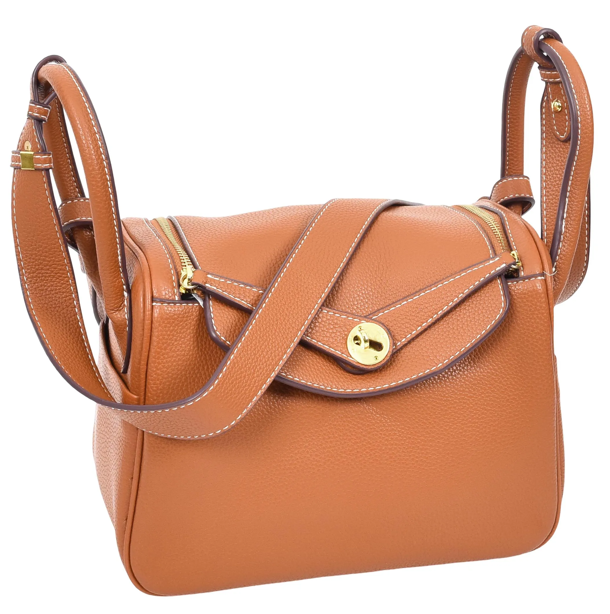 Iqaluit Women's Faux Leather Large Shoulder Strap Bag Brown