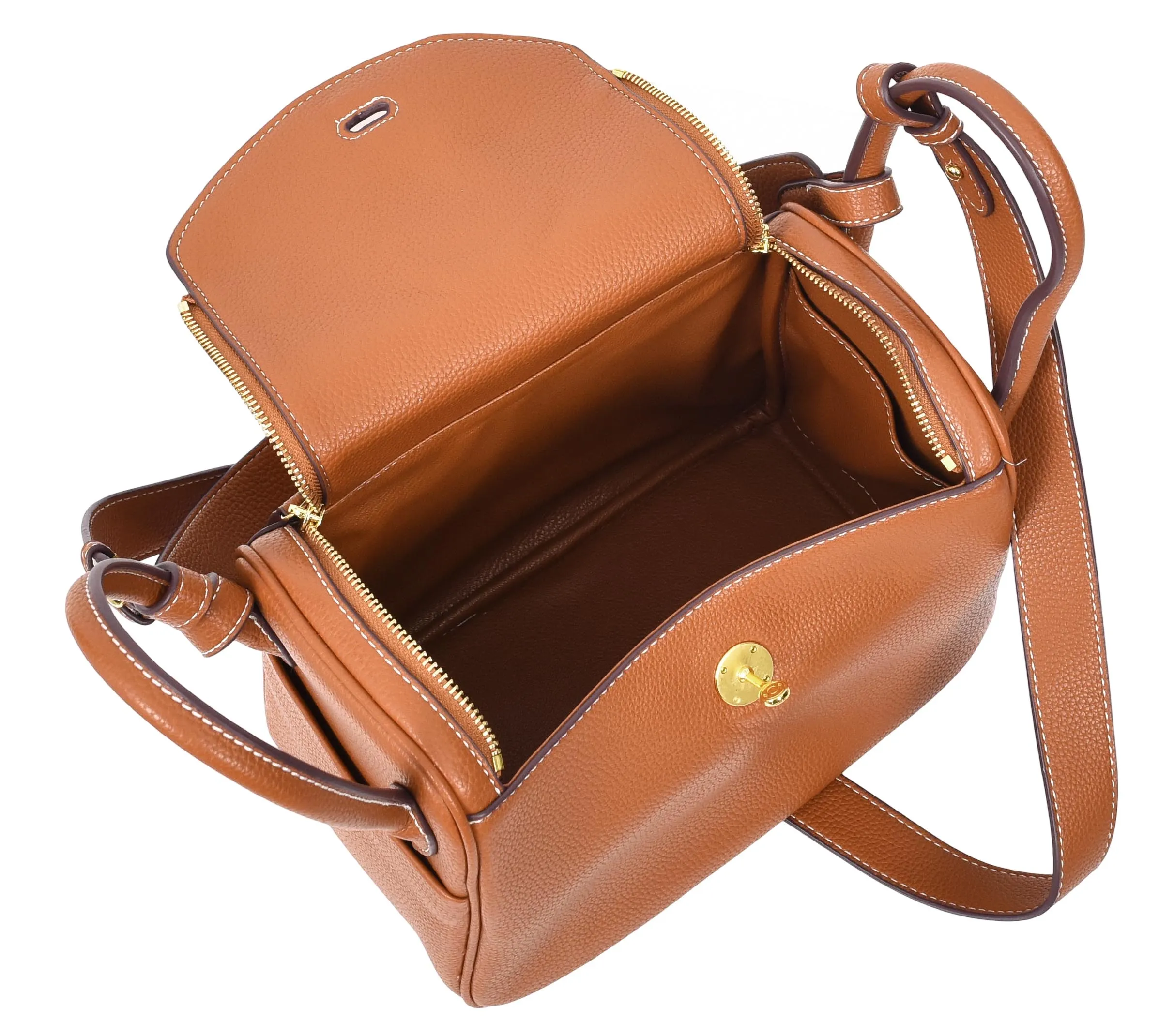 Iqaluit Women's Faux Leather Large Shoulder Strap Bag Brown