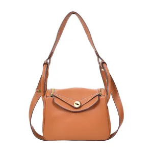Iqaluit Women's Faux Leather Large Shoulder Strap Bag Brown