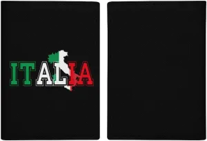 Italia Flag Colors Italia Map Leather Passport Cover Vaccine Holder Protector with Card Slot Travel Passport Case