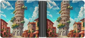 Italy Landmark Pisa Tower Unisex PU Leather Wallet Slim Bifold Wallet Mini Pocket Purse Card Slots Holder