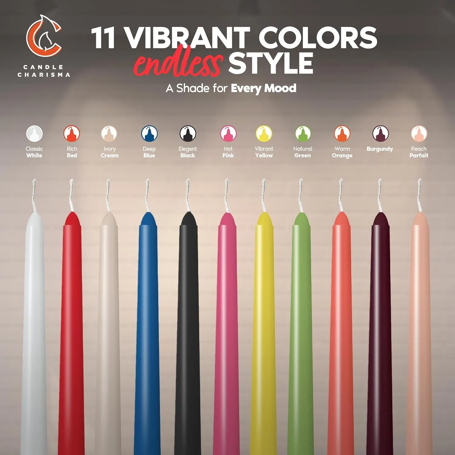 Ivory Cream 12 Inch Taper Candles - Pack of 12 Premium Unscented, Dripless & Smokeless Hand-Dipped Candles for Birthday, Wedding or Dinner Decorations and Formal Candlelighting