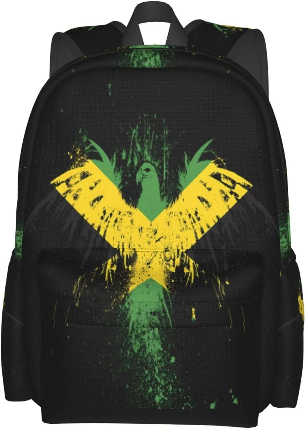 Jamaican Flag Eagle Laptop Backpack Work Travel Backpacks Business Rucksack Casual Outdoor Daypack with Adjustable Strap Bags for Sports Office Gym Hiking