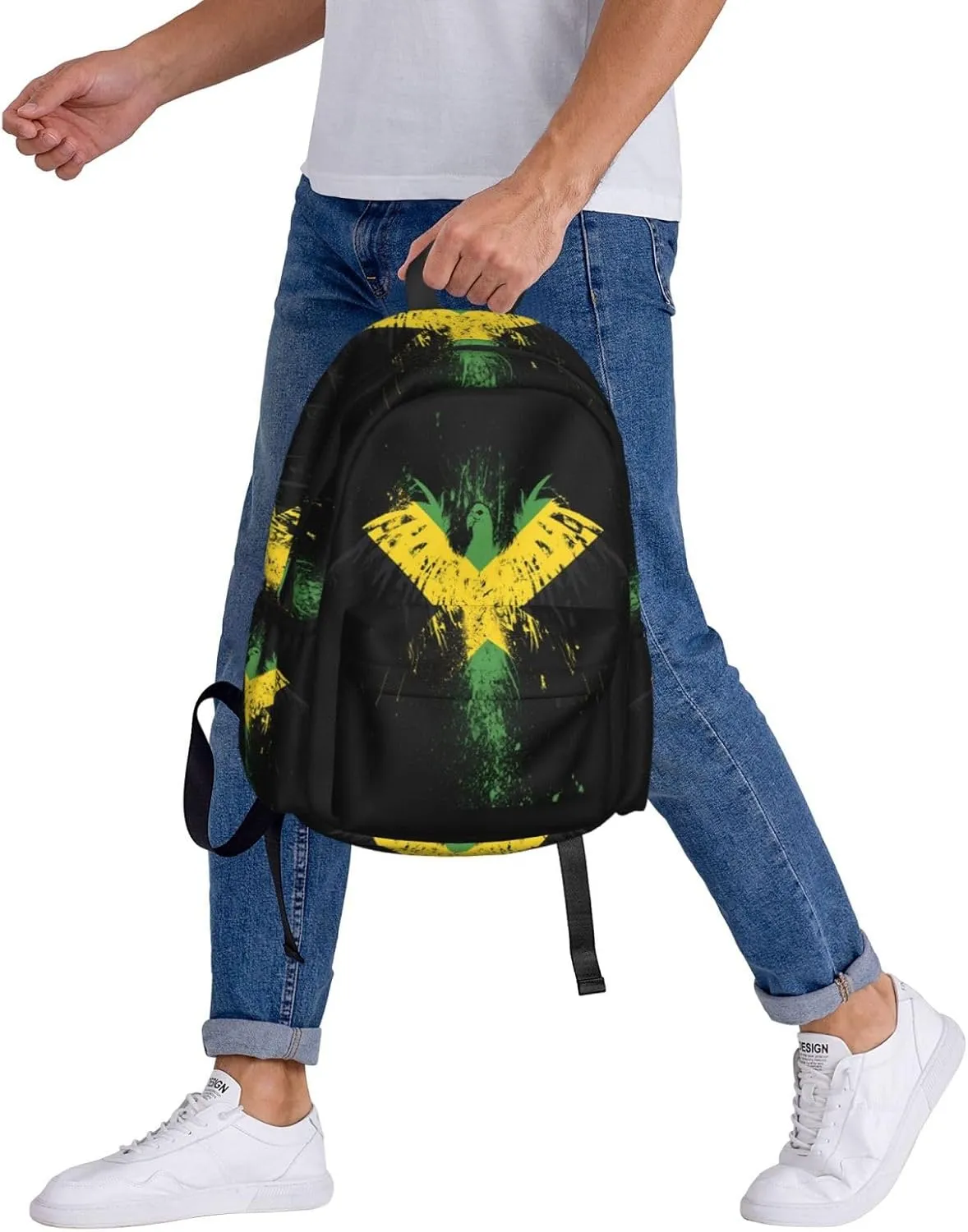 Jamaican Flag Eagle Laptop Backpack Work Travel Backpacks Business Rucksack Casual Outdoor Daypack with Adjustable Strap Bags for Sports Office Gym Hiking