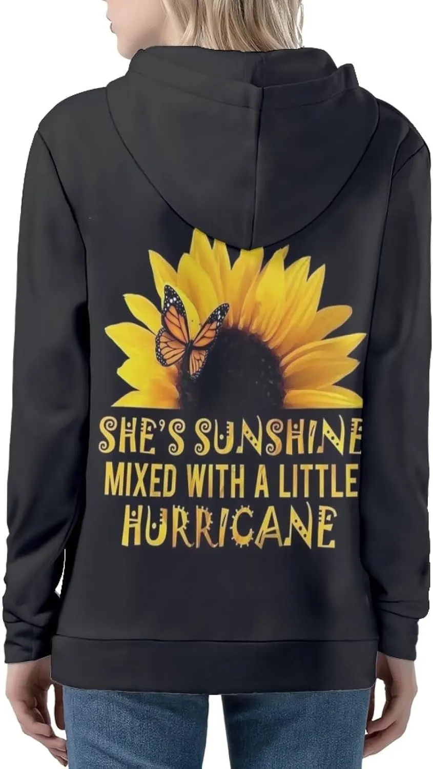 JEOCODY Novelty Full Zip Hoodie Athletic Slim Fit Long Sleeve Sweatshirt for Women