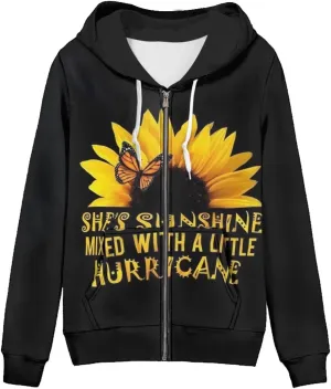 JEOCODY Novelty Full Zip Hoodie Athletic Slim Fit Long Sleeve Sweatshirt for Women