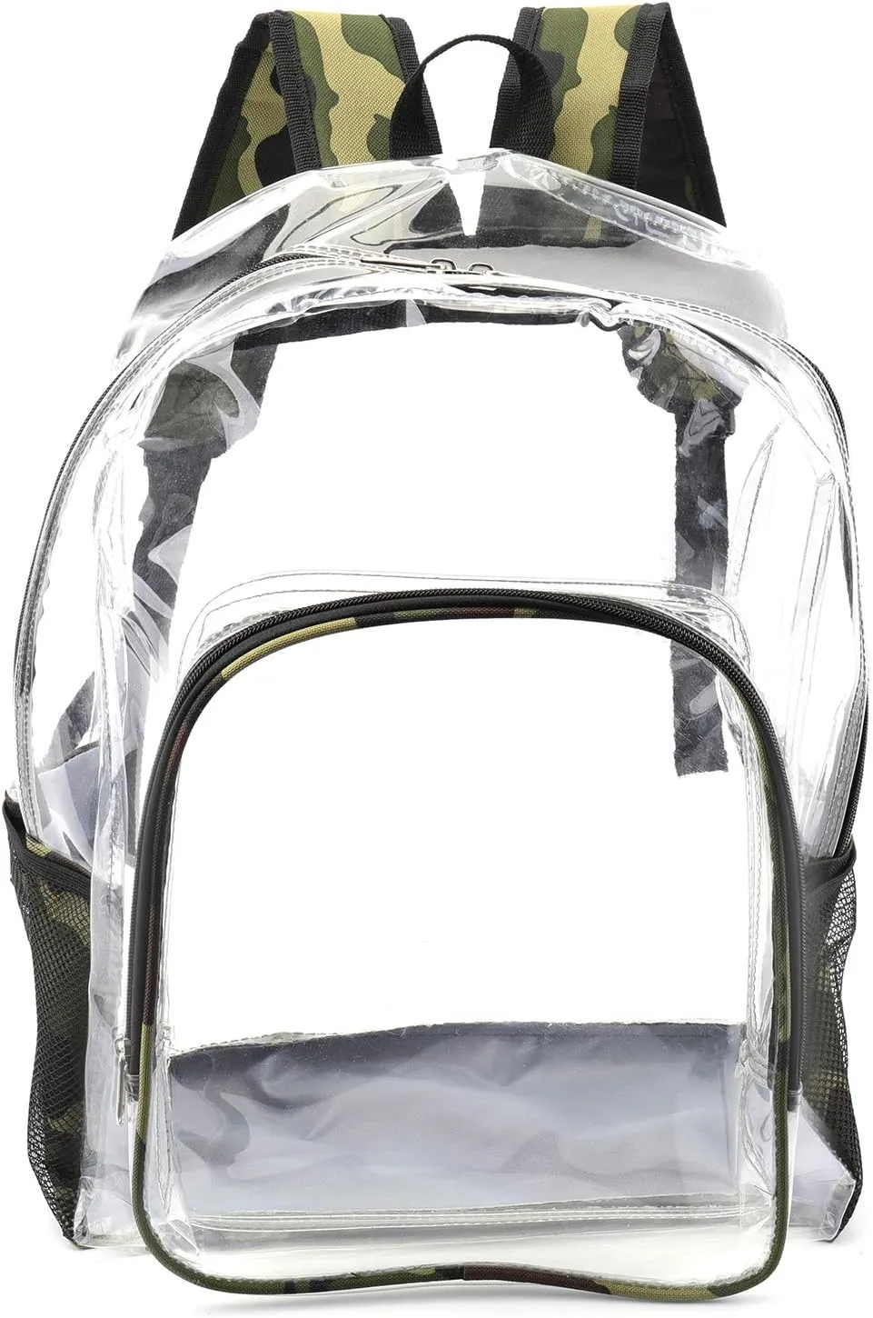 JOMPARO Camo Heavy Duty Clear Backpack for School Boys & Girls - Large See Through Bookbag