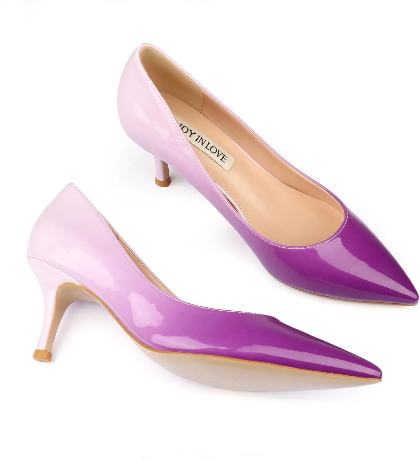 JOY IN LOVE Women's Shoes Low Heels Pointy Toe Kitten Heel Daily Pumps