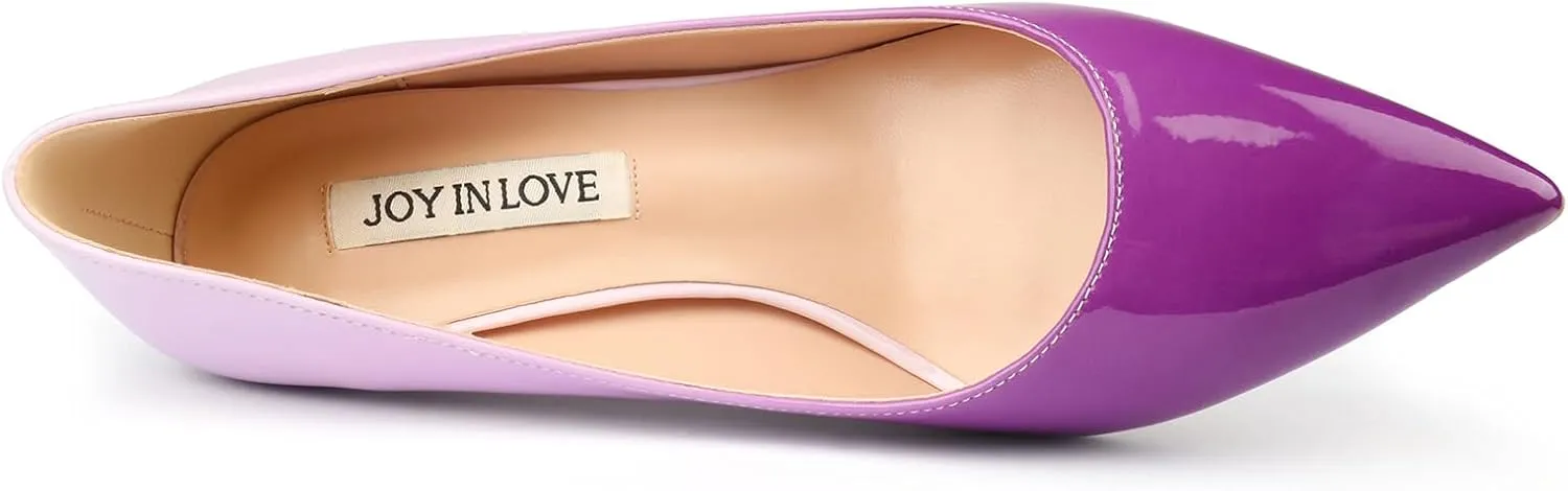 JOY IN LOVE Women's Shoes Low Heels Pointy Toe Kitten Heel Daily Pumps