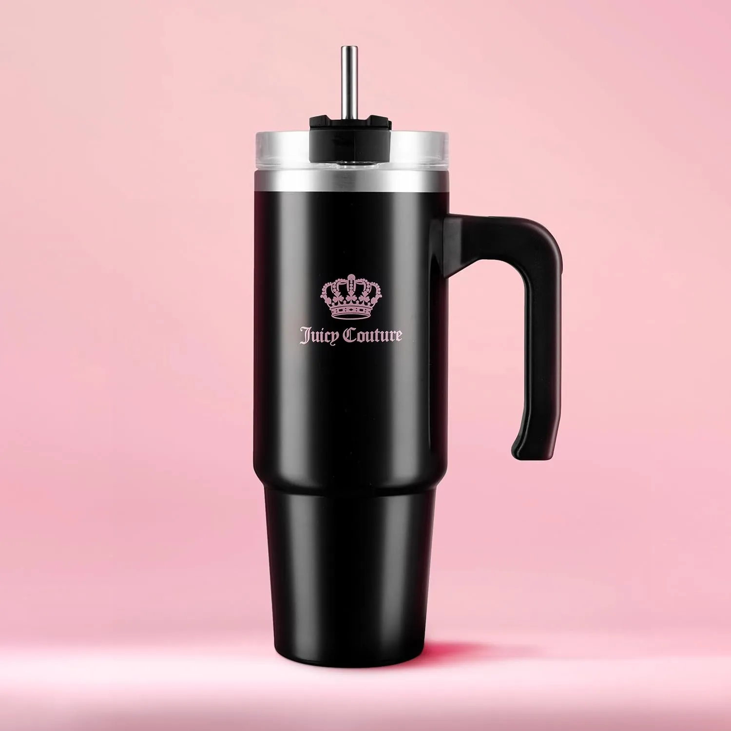 Juicy Couture Travel Style Fashion Water Bottle - Black - 31.5oz
