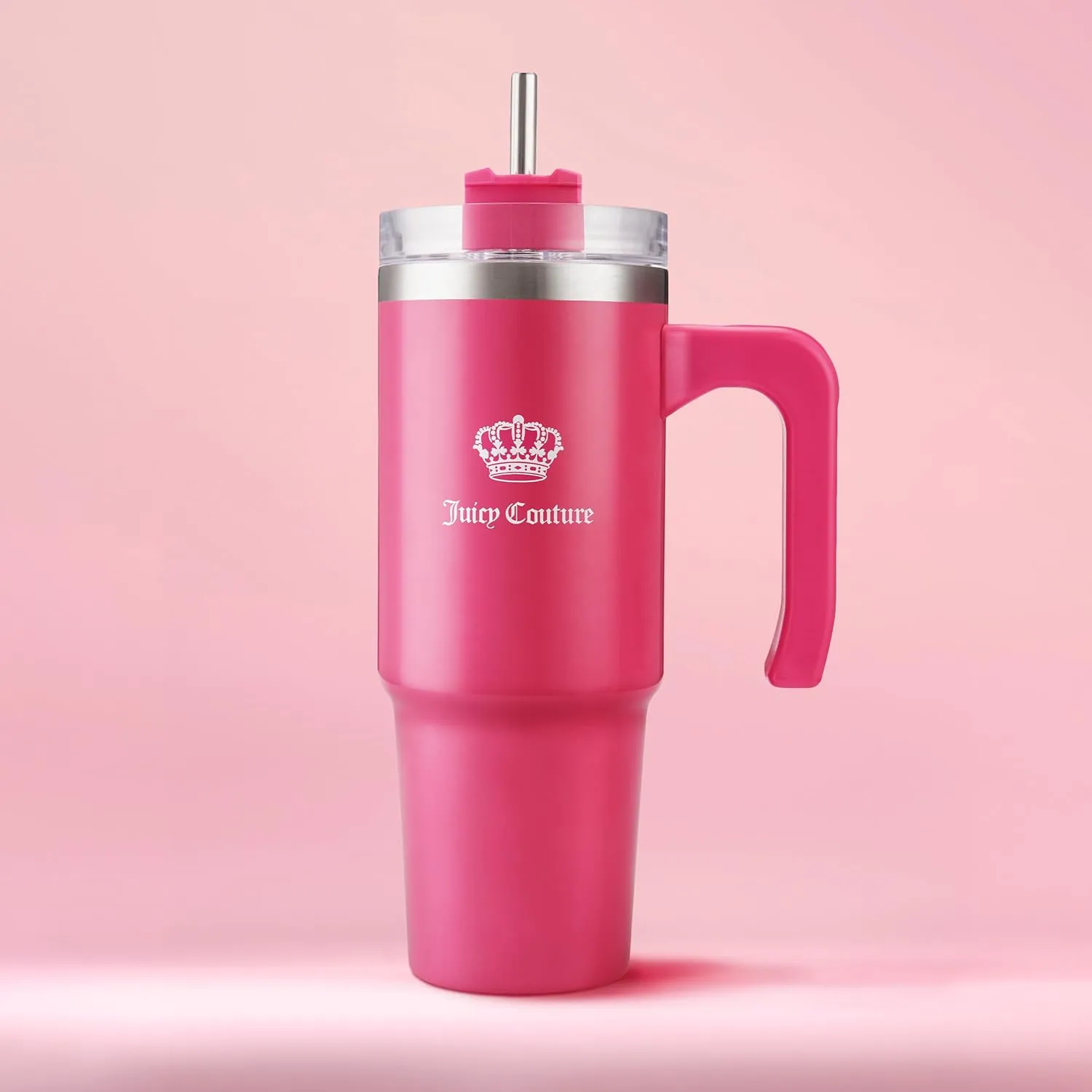 Juicy Couture Travel Style Fashion Water Bottle - Hot Pink - 31.5oz