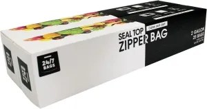 Jumbo 2 Gallon Storage Bags, Strong Double Zipper Seal, 50 Count, 2.5 Mil Thick, Microwave-Safe, BPA-Free, Drawer Friendly, 2 Box of 25