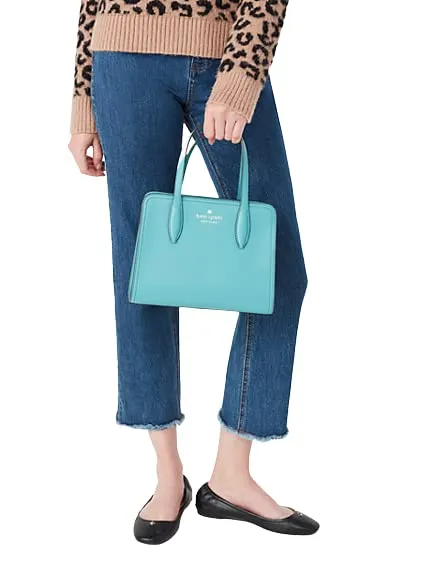 Kate Spade New York Rowe Small Top Zip Satchel (Stone Blue)