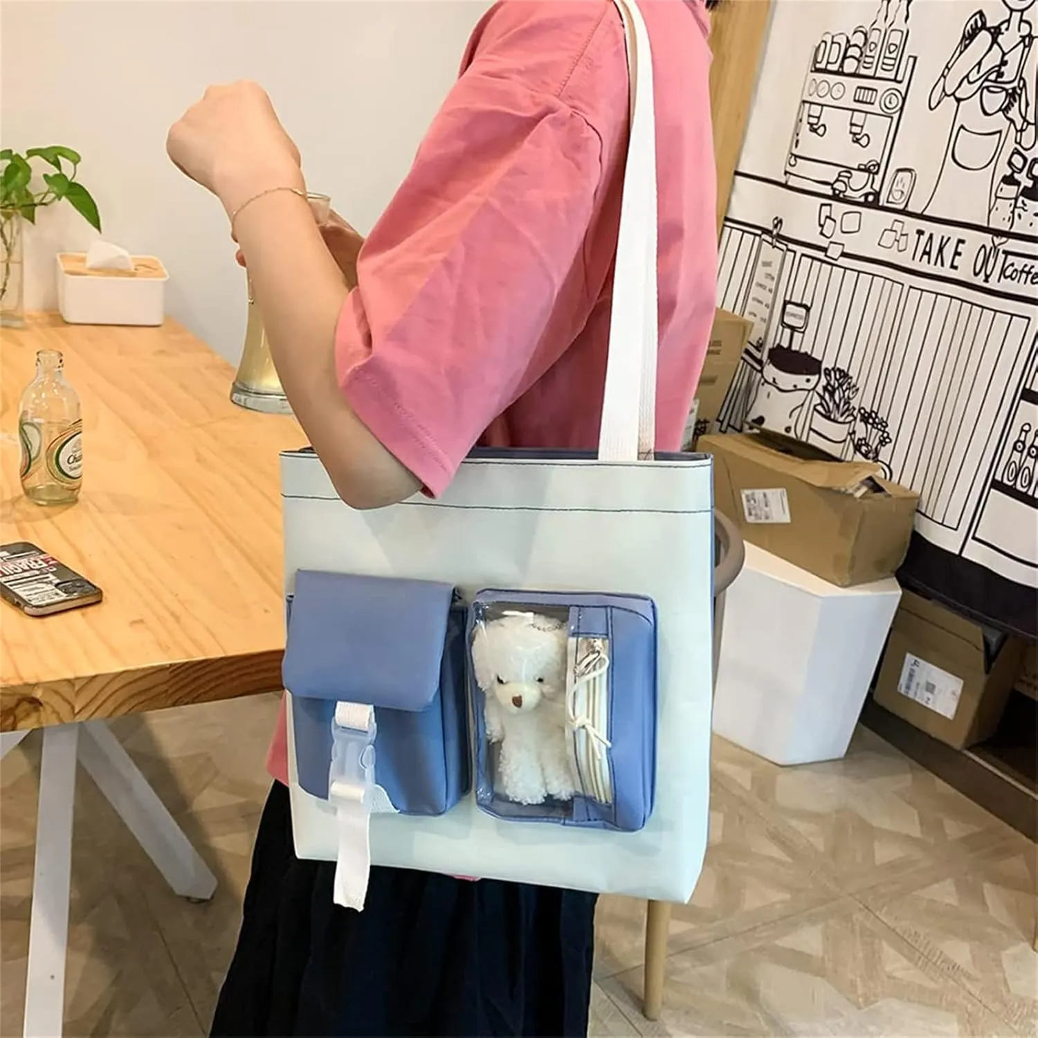 KAWAII Backpack SET 5 Pcs School Backpack Cute Aesthetic BackpackSet Aesthetic School Bags Cute Bookbag