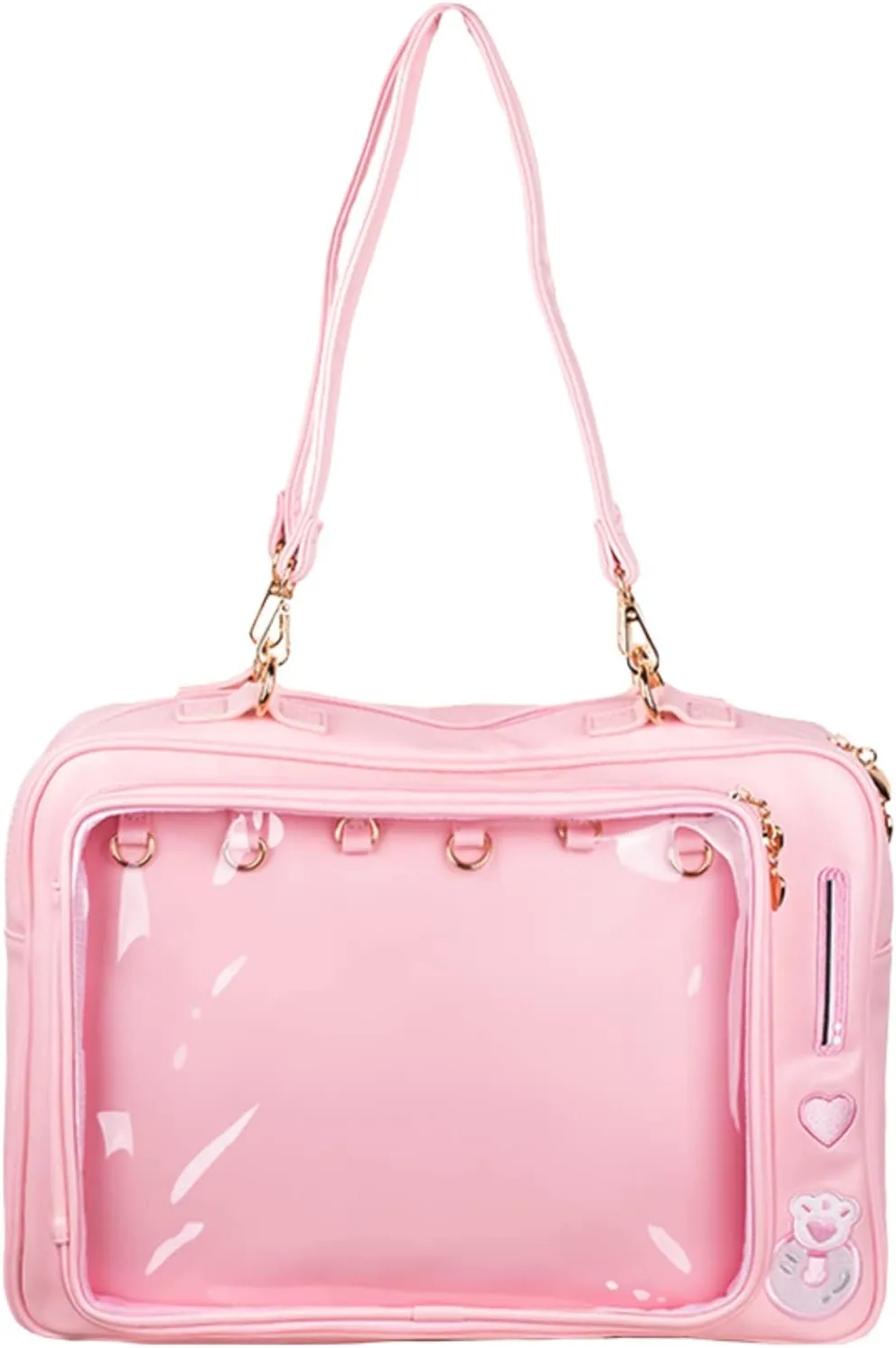Kawaii Shoulder Crossbody Backpack Ita Bag, Cute Itabag Clear Window Lolita Purse Tote Bag Pins Cosplay Purse Backpack