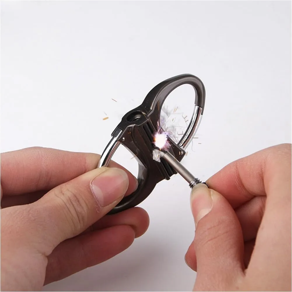 Keychain Lighter, Outdoor Portable Metal Keychain Lighter, Novelty Mini Lighters Key Chain for Outdoor Car and Home Emergency Life Saving Equipment(3pcs Gray)