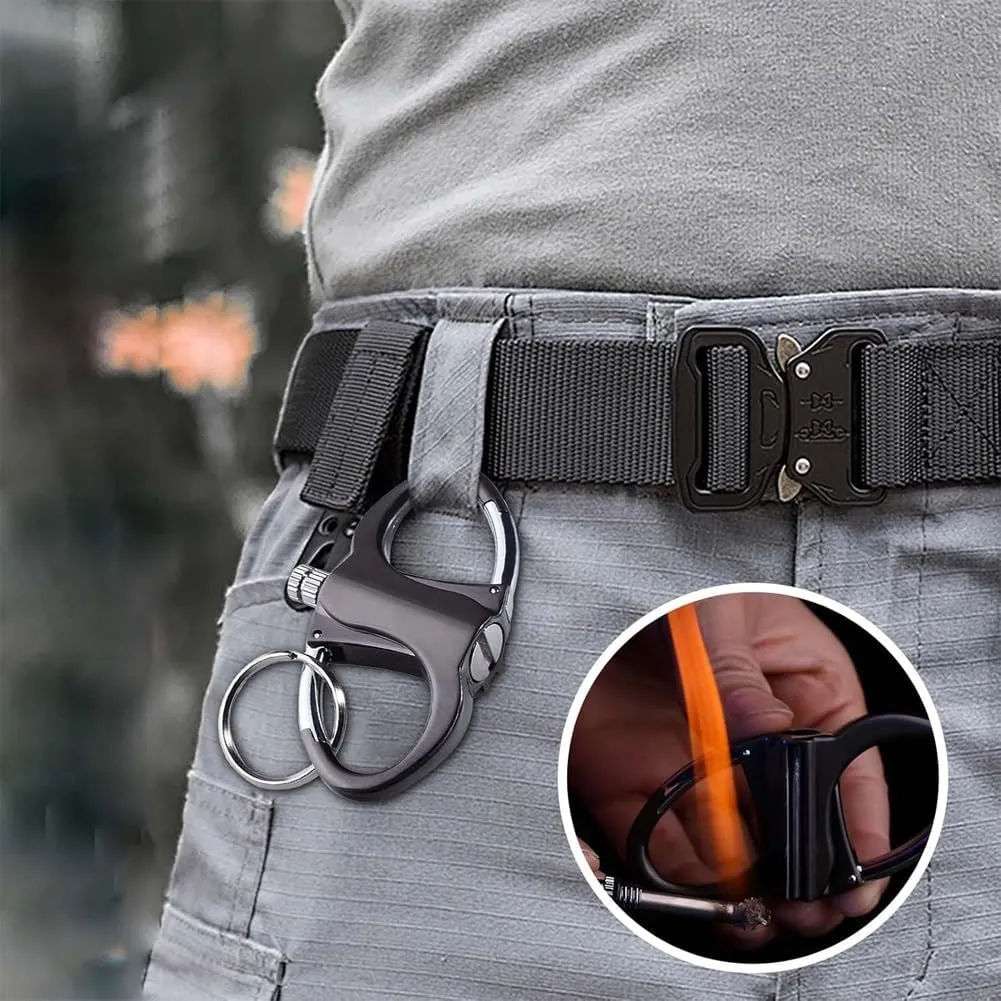 Keychain Lighter, Outdoor Portable Metal Keychain Lighter, Novelty Mini Lighters Key Chain for Outdoor Car and Home Emergency Life Saving Equipment(3pcs Gray)
